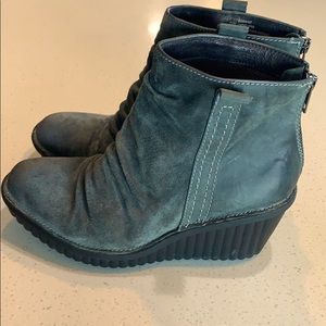 Grey suede Bionica wedge boots size 7.5 or 8